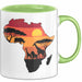 Afrika Karte Nashorn Tasse Geschenk Lustige Geschenkidee Spruch Grün Trendation