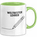 Unterricht Lehrer Wertschätzung Tasse Geschenk Lustige Geschenkidee Spruch Weltbester Lehrer Grün Trendation