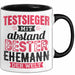 Lustige Tasse Geschenk Testsieger Mit Bester Ehemann Der Welt Spruch Schwarz Trendation