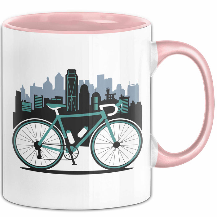 Fahrradpendler Tasse Geschenkidee für Zur Arbeit Radfahrer Rosa Trendation