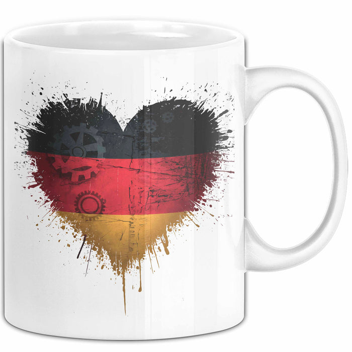 Deutschland Deutschlandflagge Herz Tasse Geschenk Lustige Geschenkidee Spruch Weiß Trendation