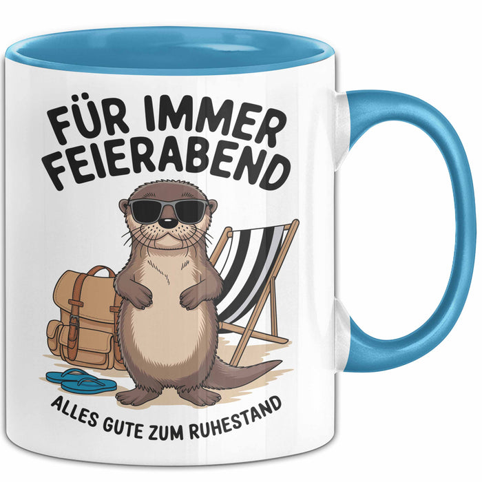 Rentner Pensionär Sarkasmus Tasse Geschenk Lustige Geschenkidee Spruch Für Immer Feierabend Blau Trendation