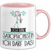 Geschenk für Saxophonistin Tasse Lustige Geschenkidee Geburtstag Ich Bin Saxophonistin Ich Darf Das Rosa Trendation