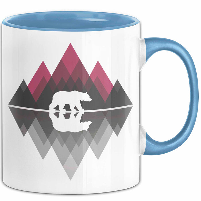 Bär Tier Liebhaber Tasse Becher Geschenk Lustige Geschenkidee Spruch Blau Trendation