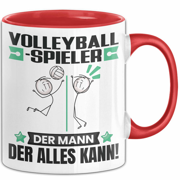 Volleyballspieler Tasse Geschenk für Volleyballspieler Der Mann Der Alles Kann Geschenkidee zum Geburtstag Rot Trendation