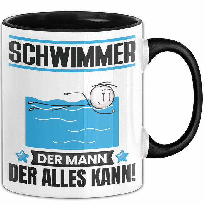 Schwimmer Tasse Geschenk für Schwimmer Der Mann Der Alles Kann Geschenkidee zum Geburtstag Schwarz Trendation