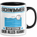 Schwimmer Tasse Geschenk für Schwimmer Der Mann Der Alles Kann Geschenkidee zum Geburtstag Schwarz Trendation