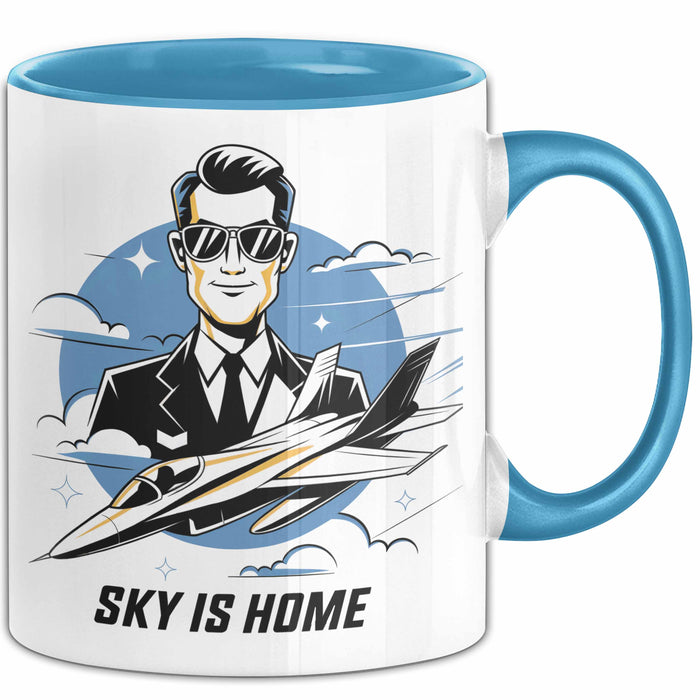 Pilot Tasse Geschenk Lustige Geschenkidee Spruch Für Luftfahrt Liebhaber Blau Trendation
