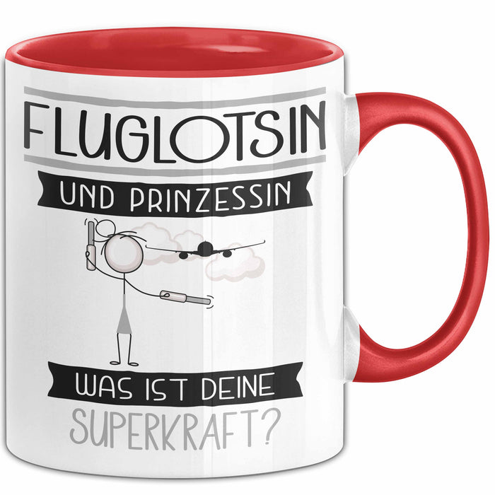 Fluglotsin Und Prinzessin Tasse Geschenk Für Eine Fluglotsin Geburtstag Was Ist Deine Superkraft Rot Trendation