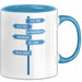Büroarbeit Kollege Abschied Tasse Geschenk Lustige Geschenkidee Spruch Bye Bye Alles Gute Blau Trendation