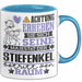Stiefenkel Geschenk Tasse Lustiger Spruch Erheben Sie Sich Der Stiefenkel Betritt den Raum Blau Trendation