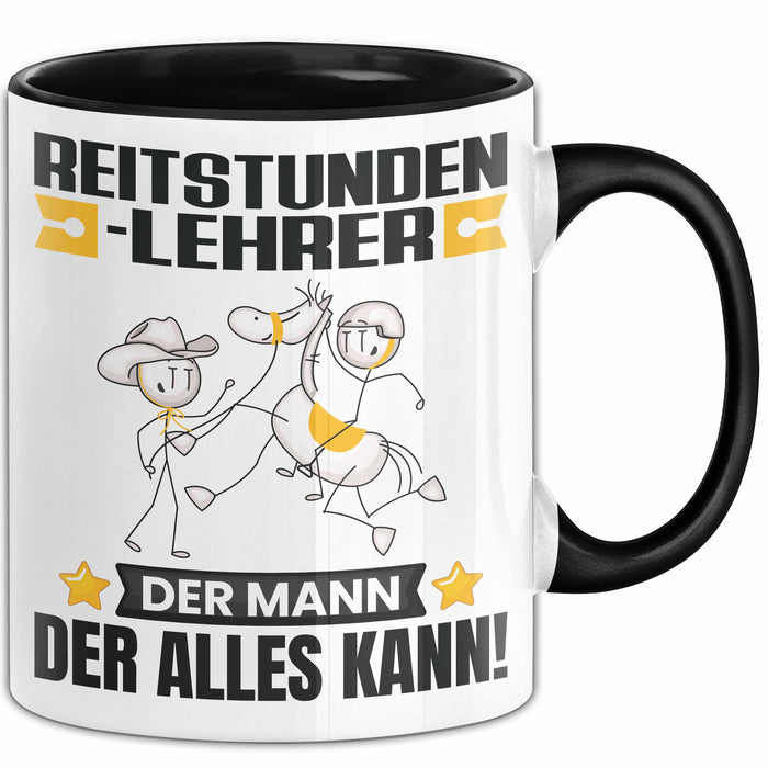 Reitstundenlehrer Tasse Geschenk für Reitstundenlehrer Der Mann Der Alles Kann Geschenkidee zum Geburtstag Schwarz Trendation