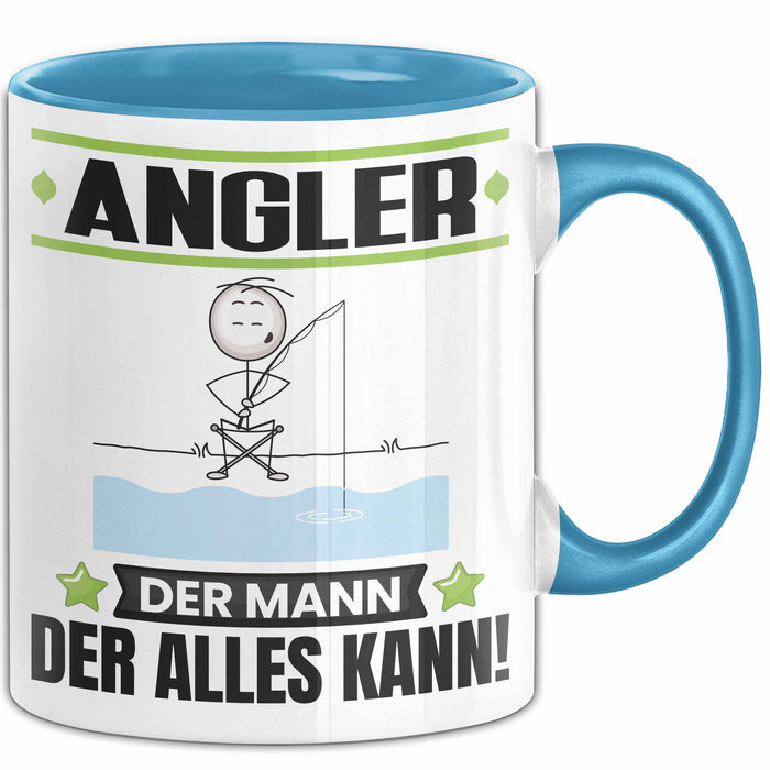 Angler Tasse Geschenk für Angler Der Mann Der Alles Kann Geschenkidee zum Geburtstag Blau Trendation