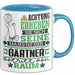 Gärtner Geschenk Tasse Lustiger Spruch Erheben Sie Sich Der Gärtner Betritt den Raum Blau Trendation