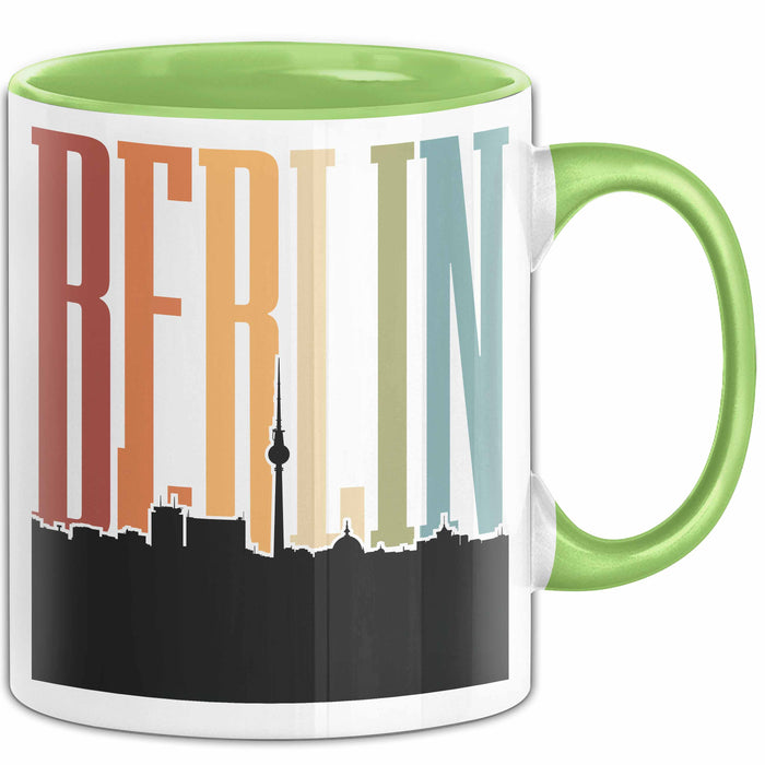 Berlin Tasse Geschenk Horizont Hauptstadt Stadt Spruch Geschenkidee Grün Trendation