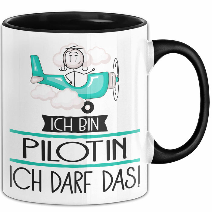 Geschenk für Pilotin Tasse Lustige Geschenkidee Geburtstag Ich Bin Pilotin Ich Darf Das Trendation