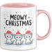 Katze Weihnachtsfeier Tasse Geschenk Lustige Geschenkidee Spruch Meowy Christmas Rosa Trendation