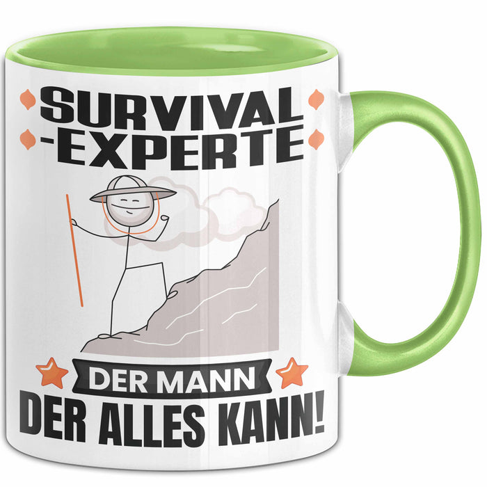 Survival-Experte Tasse Geschenk für Survival-Experte Der Mann Der Alles Kann Geschenkidee zum Geburtstag Grün Trendation