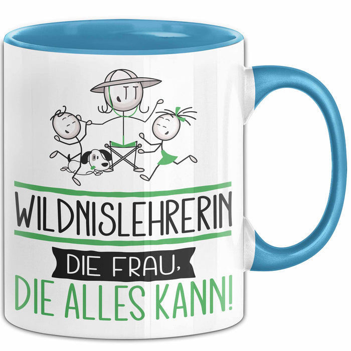 Wildnislehrerin Geschenk Tasse Becher Die Frau Die Allen Kann Geschenkidee für eine Wildnislehrerin Lustig Blau Trendation