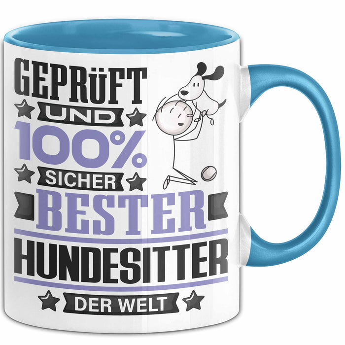 Hundesitter Geschenk Lustiger Spruch für Hundesitter Geschenkidee Bester Hundesitter Der Welt Blau Trendation