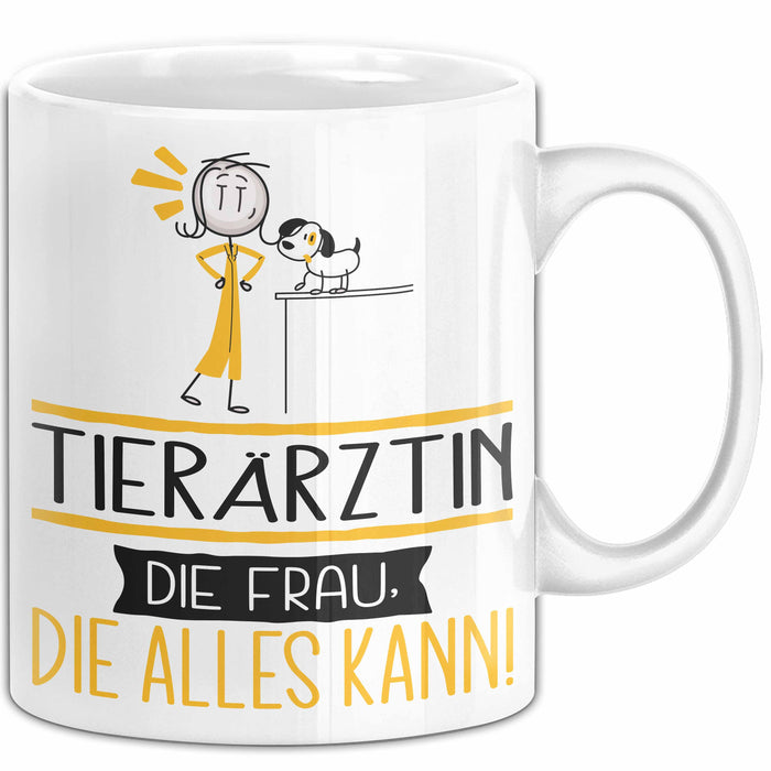 Tierärztin Geschenk Tasse Becher Die Frau Die Allen Kann Geschenkidee für eine Tierärztin Lustig Weiß Trendation
