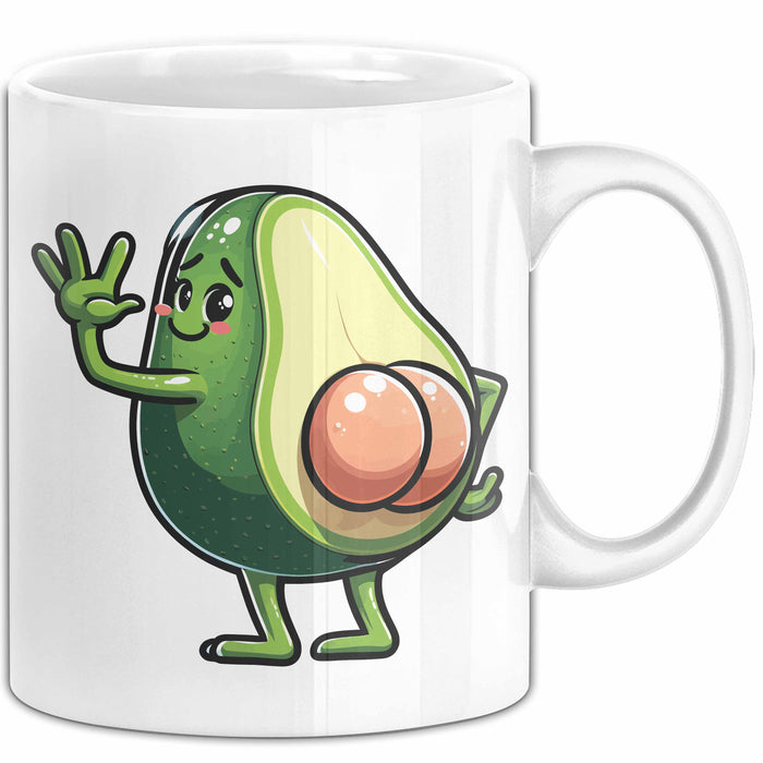 Avocado-Liebhaber Tasse Geschenk Hintern Geschenkidee Weiß Trendation