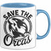Wal Tier Tasse Geschenk Lustige Geschenkidee Spruch Rettet die Orcas Blau Trendation