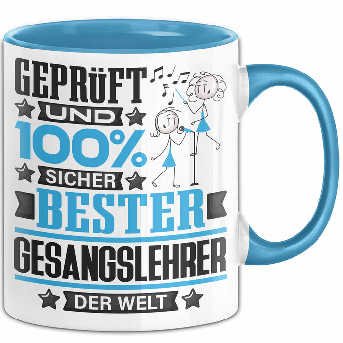 Gesangslehrer Geschenk Lustiger Spruch für Gesangslehrer Geschenkidee Bester Gesangslehrer Der Welt Blau Trendation