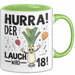 18. Geburtstag Tasse Geschenk Jungs Männer Mann 18Er Hurra Der Lauch Wird 18 Grün Trendation