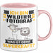 Wildtierfotograf Tasse Geschenk für Wildtierfotograf Geburtstag Lustiger Spruch Kaffee-Becher Was Ist Deine Superkraft Rosa Trendation