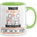 Psychologin Tasse Geschenk Becher Stark Attraktiv Furchtlos Psychologin Lustige Geschenkidee Grün Trendation