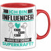 Influencer Tasse Geschenk für Influencer Geburtstag Lustiger Spruch Kaffee-Becher Was Ist Deine Superkraft Rot Trendation