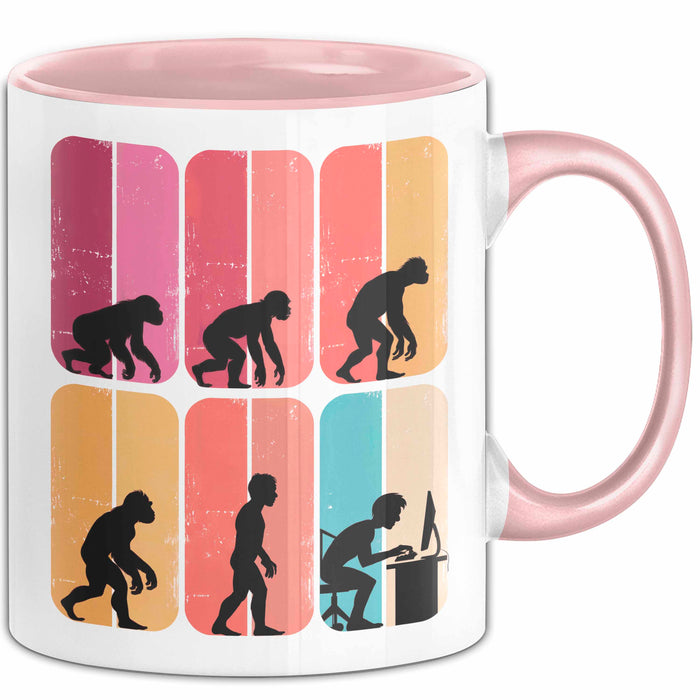 Gamer PC Gaming Liebhaber Tasse Geschenk Lustige Geschenkidee Spruch Gamer Evolution Rosa Trendation