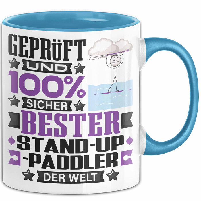 Stand-Up-Paddler Geschenk Lustiger Spruch für Stand-Up-Paddler Geschenkidee Bester Stand-Up-Paddler Der Welt Blau Trendation