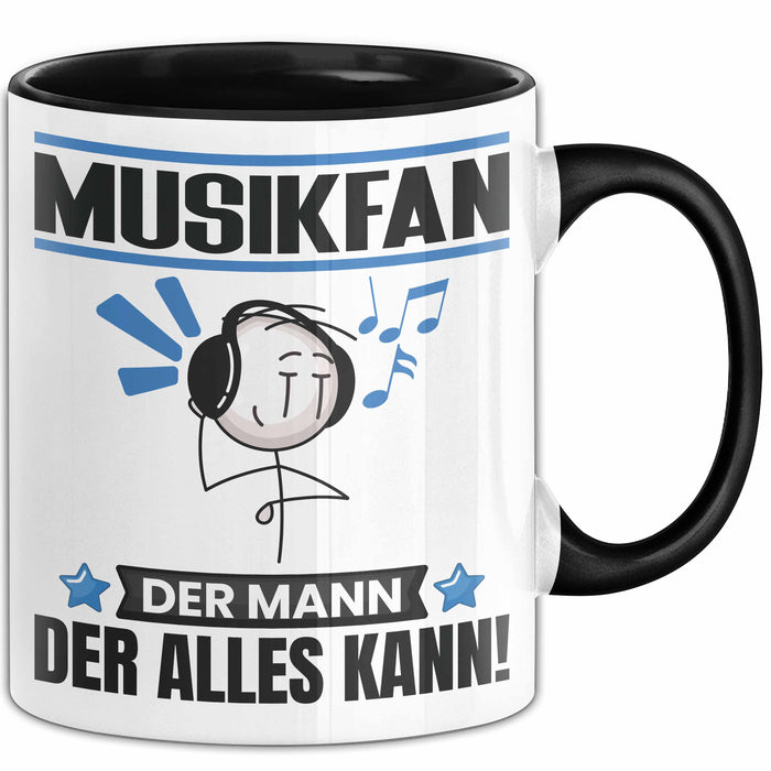 Musikfan Tasse Geschenk für Musikfan Der Mann Der Alles Kann Geschenkidee zum Geburtstag Schwarz Trendation