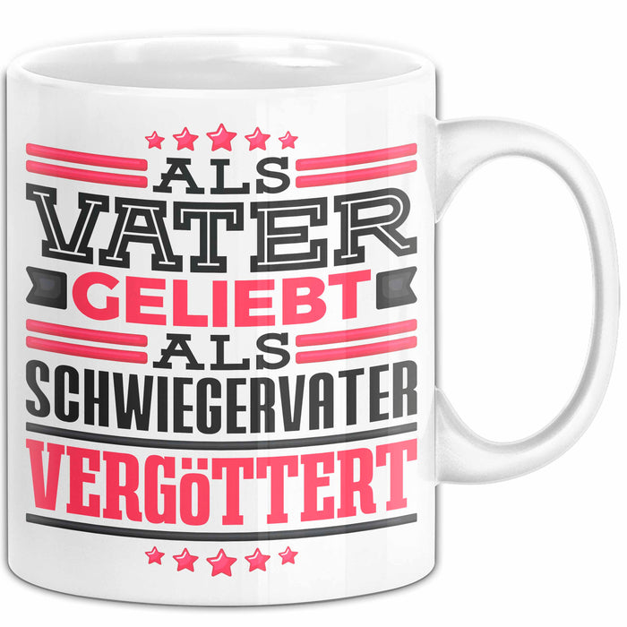Schwiegervater Tasse Geschenk Geburtstag Bester Schwiegerpapa Geschenkidee Becher Weiß Trendation