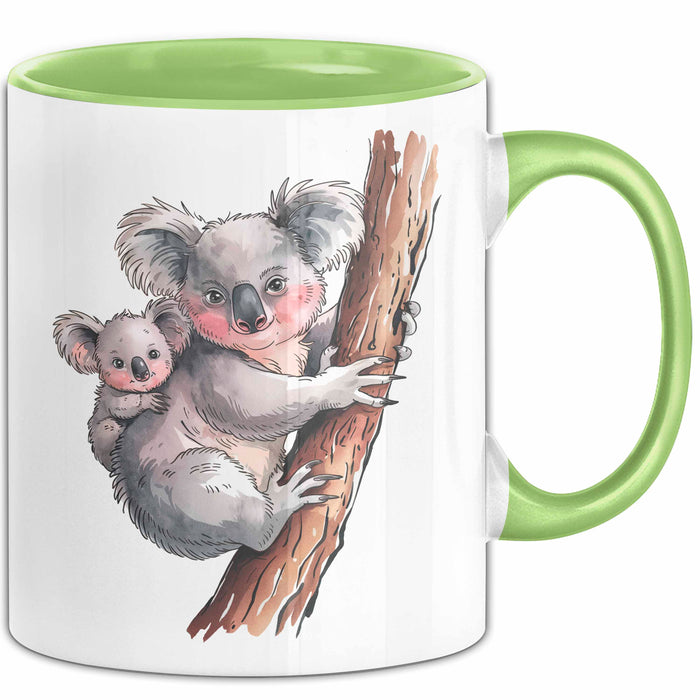 Koala Tierliebhaber Tasse Geschenk Lustige Geschenkidee Spruch Grün Trendation