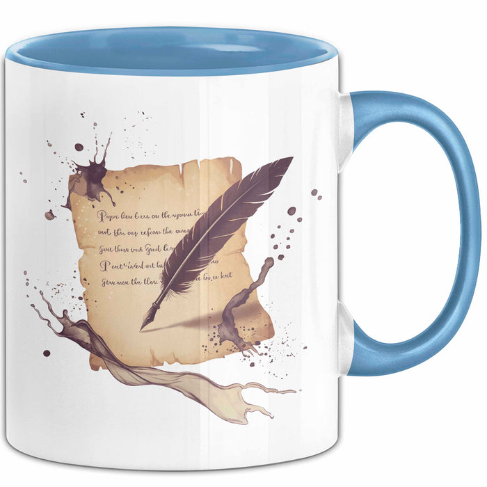 Dichter Tasse Geschenk Lustige Geschenkidee Spruch Für Wort Künstler Blau Trendation