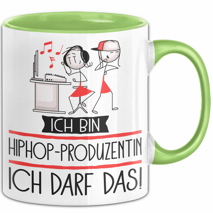 Geschenk für Hiphop-Produzentin Tasse Lustige Geschenkidee Geburtstag Ich Bin Hiphop-Produzentin Ich Darf Das Grün Trendation