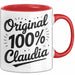 Claudia Tasse Geschenk Original 100% Claudia Geschenkidee Geburtstag Rot Trendation