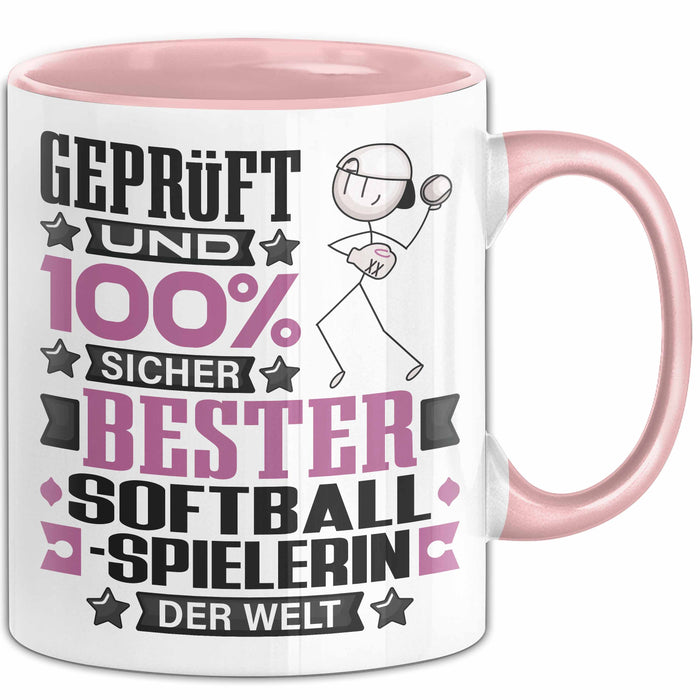 Softballspielerin Geschenk Lustiger Spruch für Softballspielerin Geschenkidee Bester Softballspielerin Der Welt Rosa Trendation