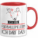 Geschenk für Fußballspielerin Tasse Lustige Geschenkidee Geburtstag Ich Bin Fußballspielerin Ich Darf Das Rot Trendation