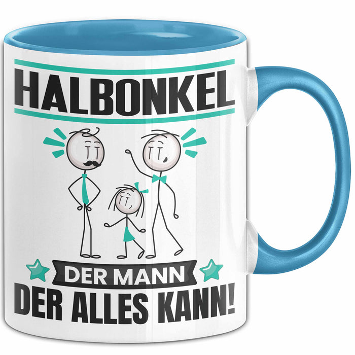 Halbonkel Tasse Geschenk für Halbonkel Der Mann Der Alles Kann Geschenkidee zum Geburtstag Blau Trendation