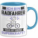 Radfahrer Tasse Geschenk für Radfahrer Geburtstag Lustiger Spruch Kaffee-Becher Was Ist Deine Superkraft Blau Trendation
