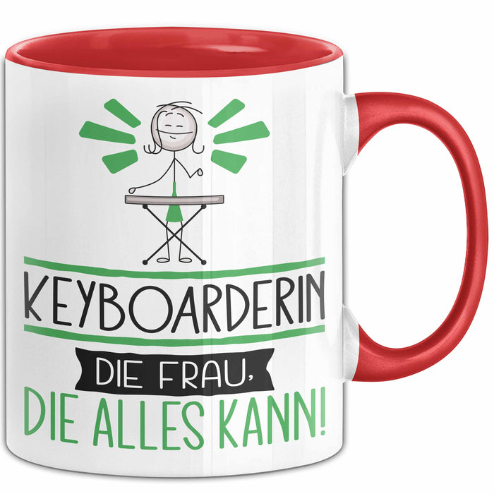 Keyboarderin Geschenk Tasse Becher Die Frau Die Allen Kann Geschenkidee für eine Keyboarderin Lustig Rot Trendation
