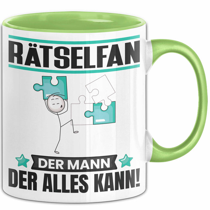 Rätselfan Tasse Geschenk für Rätselfan Der Mann Der Alles Kann Geschenkidee zum Geburtstag Grün Trendation