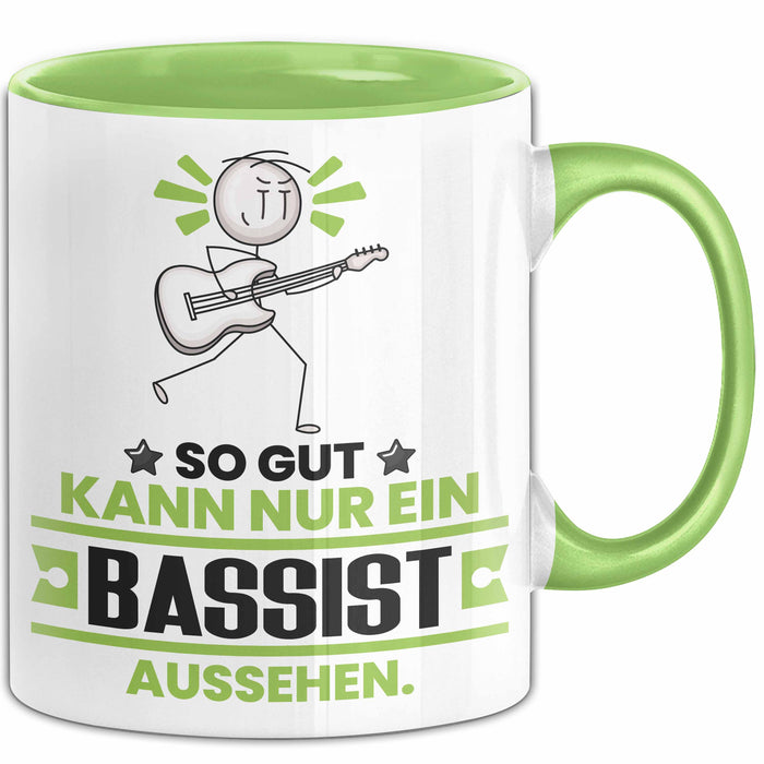 Bassist Geschenk Tasse So Gut Kann Nur Ein Bassist Aussehen Geschenkidee Kaffee-Becher Grün Trendation
