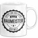 Bauarbeiter Tasse Geschenk 100% Bester Bauleiter Handwerker Geschenkidee Lustig Weiß Trendation