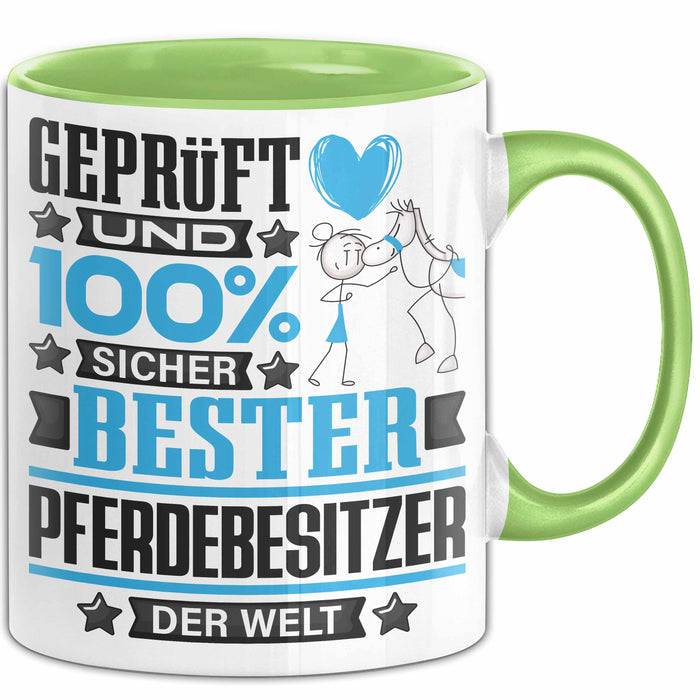 Pferdebesitzer Geschenk Lustiger Spruch für Pferdebesitzer Geschenkidee Bester Pferdebesitzer Der Welt Grün Trendation