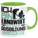 Landwirt Ausbildung Tasse Geschenk Ich Bin Landwirt In Der Ausbildung Ich Darf Das Geschenkidee Spruch Grün Trendation